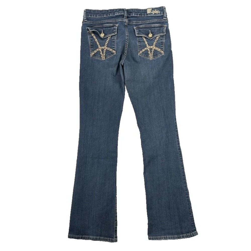Kut from the Kloth Button Flap Pocket Jeans Sz 6 Dark Wash Grunge Embroidered - Picture 7 of 10